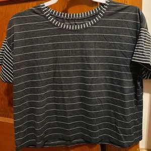 Lululemon Grey Stripe Cropped Top